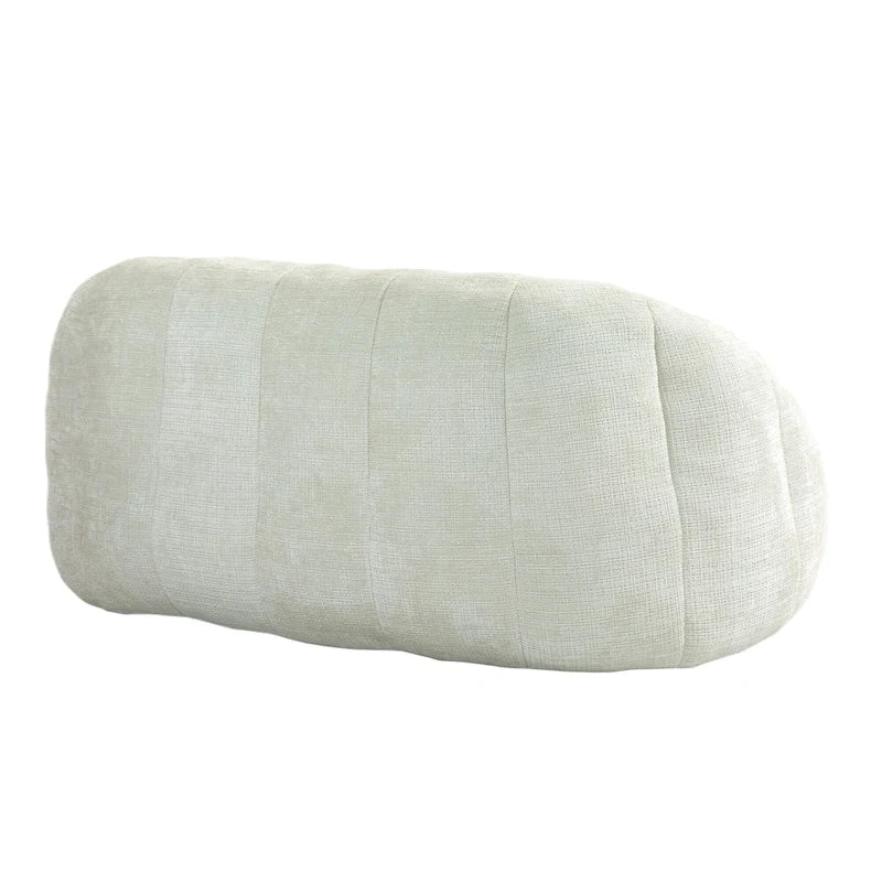 Causeuse de canapé rembourrée en chenille nuage blanc avec oreillers ronds