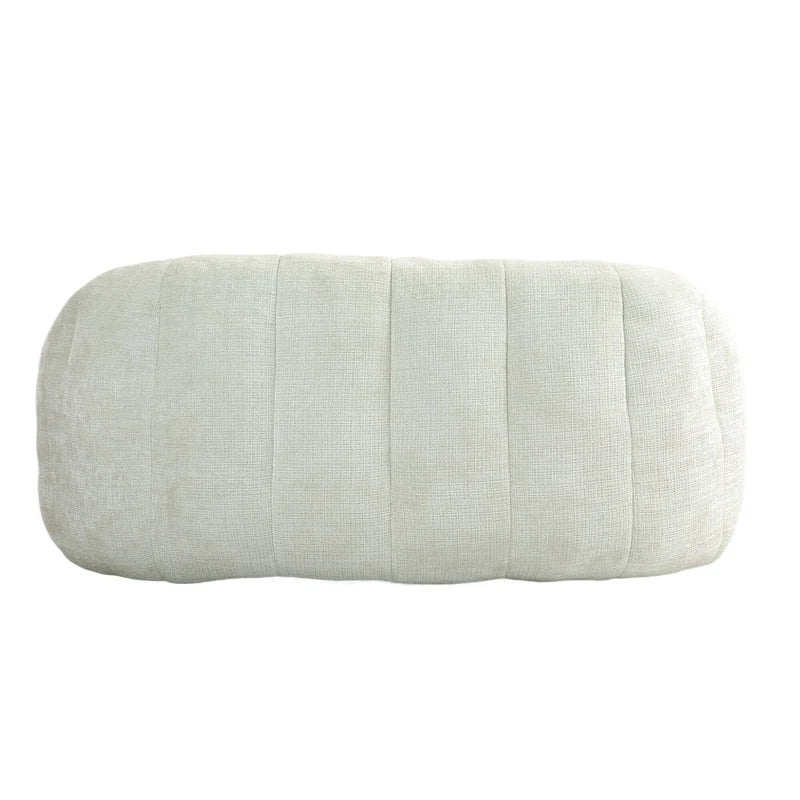 Causeuse de canapé rembourrée en chenille nuage blanc avec oreillers ronds