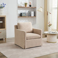 Fauteuil d'appoint pivotant à 360° Chenille avec dossier enveloppant et coussin amovible