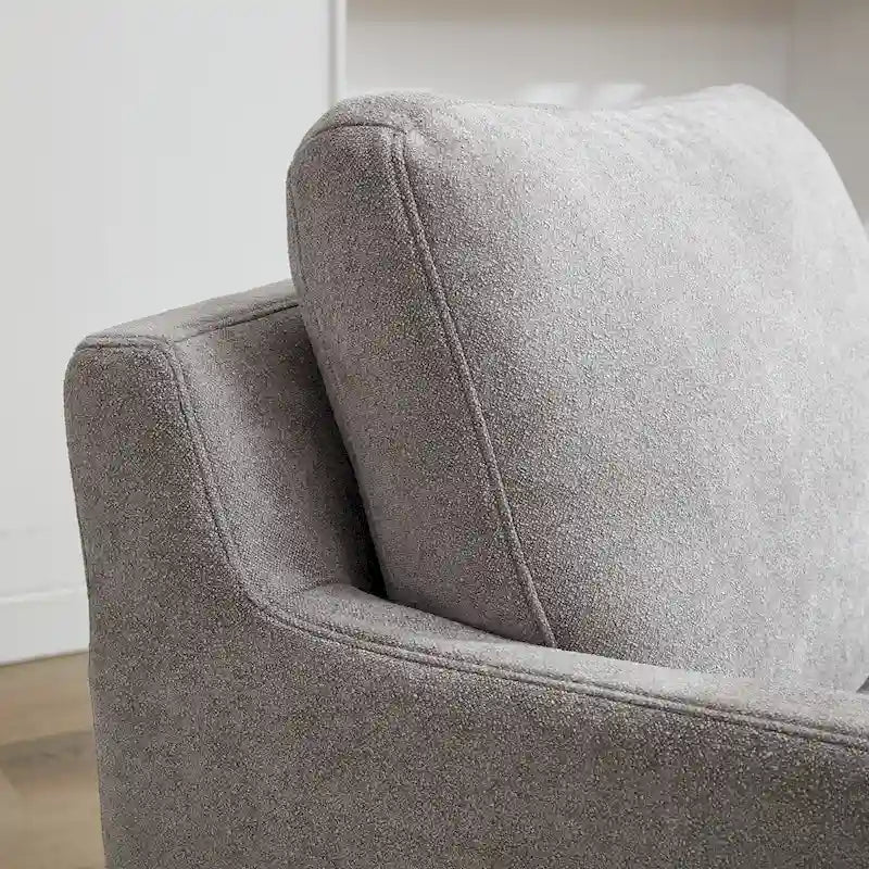 Fauteuil d'appoint pivotant à 360° Chenille avec dossier enveloppant et coussin amovible