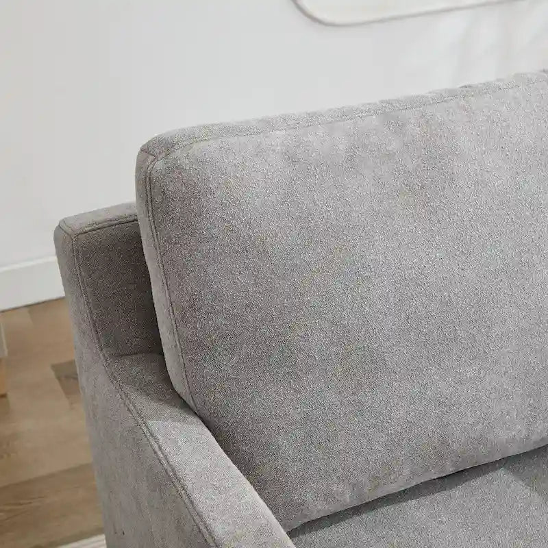 Fauteuil d'appoint pivotant à 360° Chenille avec dossier enveloppant et coussin amovible