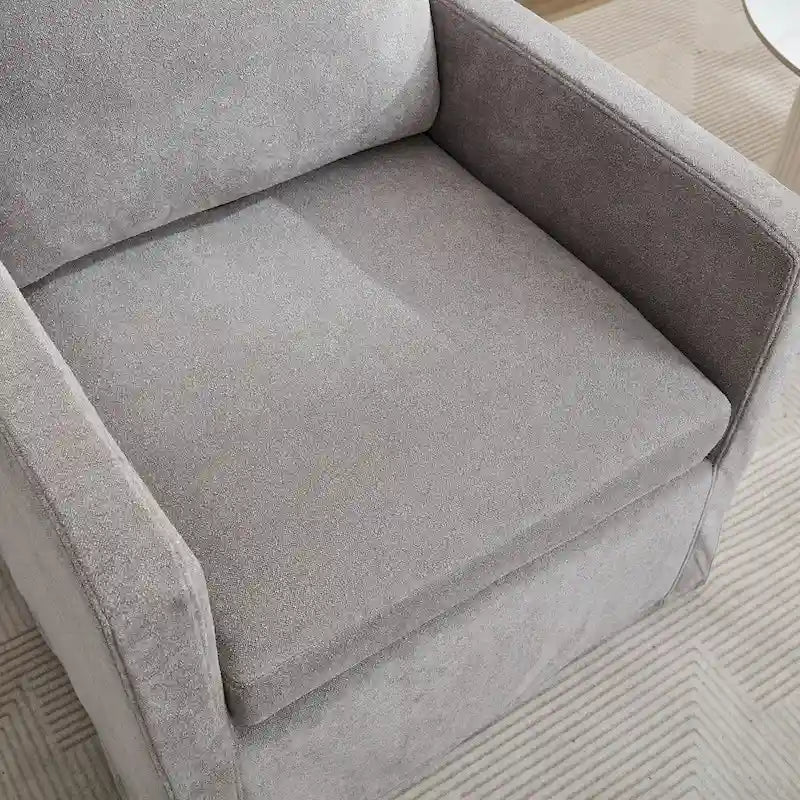 Fauteuil d'appoint pivotant à 360° Chenille avec dossier enveloppant et coussin amovible