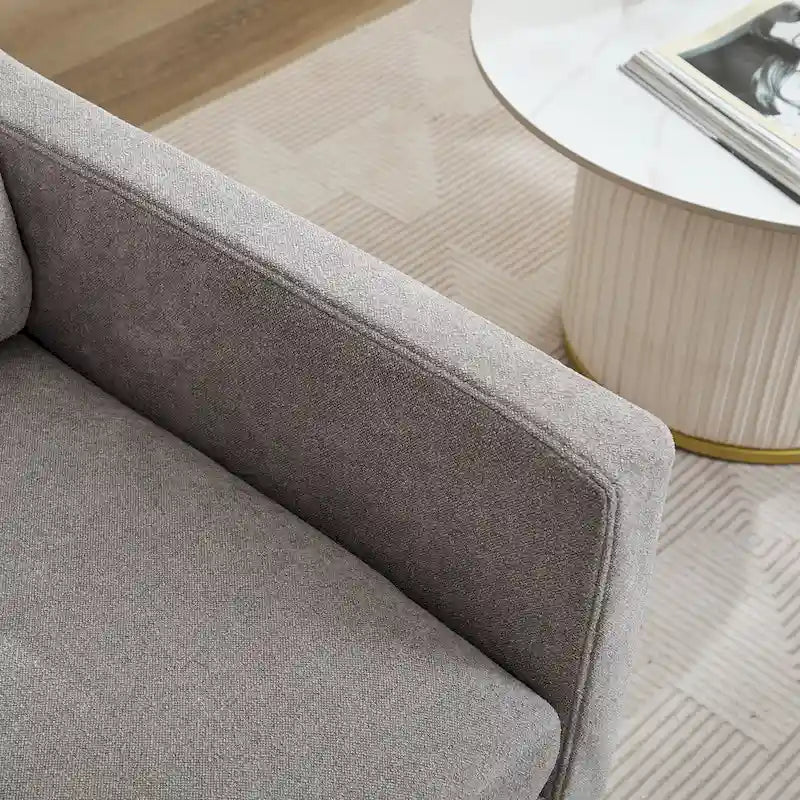 Fauteuil d'appoint pivotant à 360° Chenille avec dossier enveloppant et coussin amovible