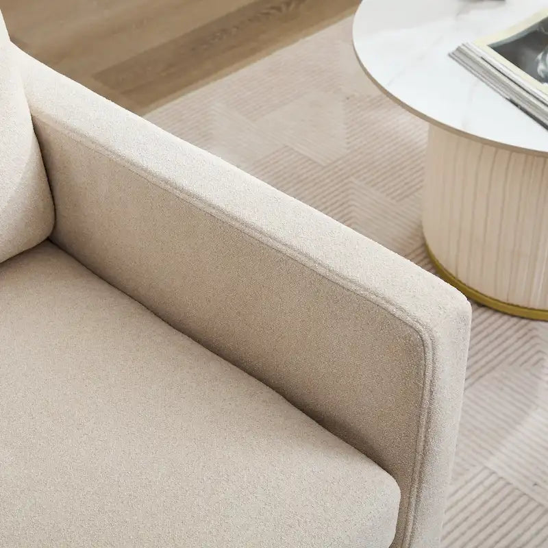 Fauteuil d'appoint pivotant à 360° Chenille avec dossier enveloppant et coussin amovible