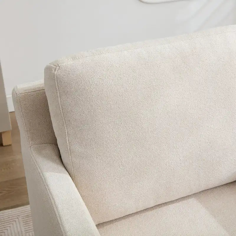 Fauteuil d'appoint pivotant à 360° Chenille avec dossier enveloppant et coussin amovible