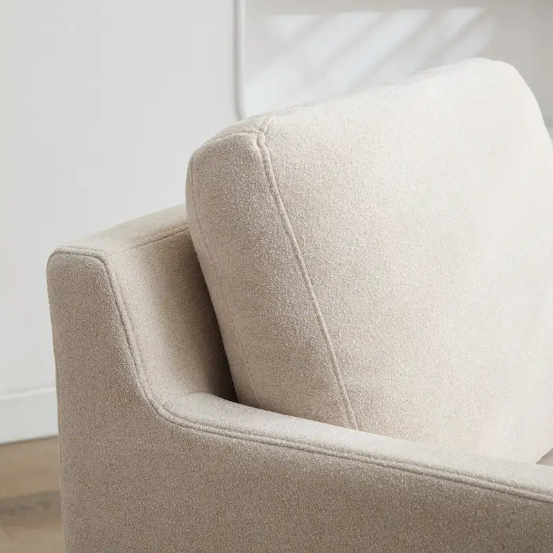 Fauteuil d'appoint pivotant à 360° Chenille avec dossier enveloppant et coussin amovible
