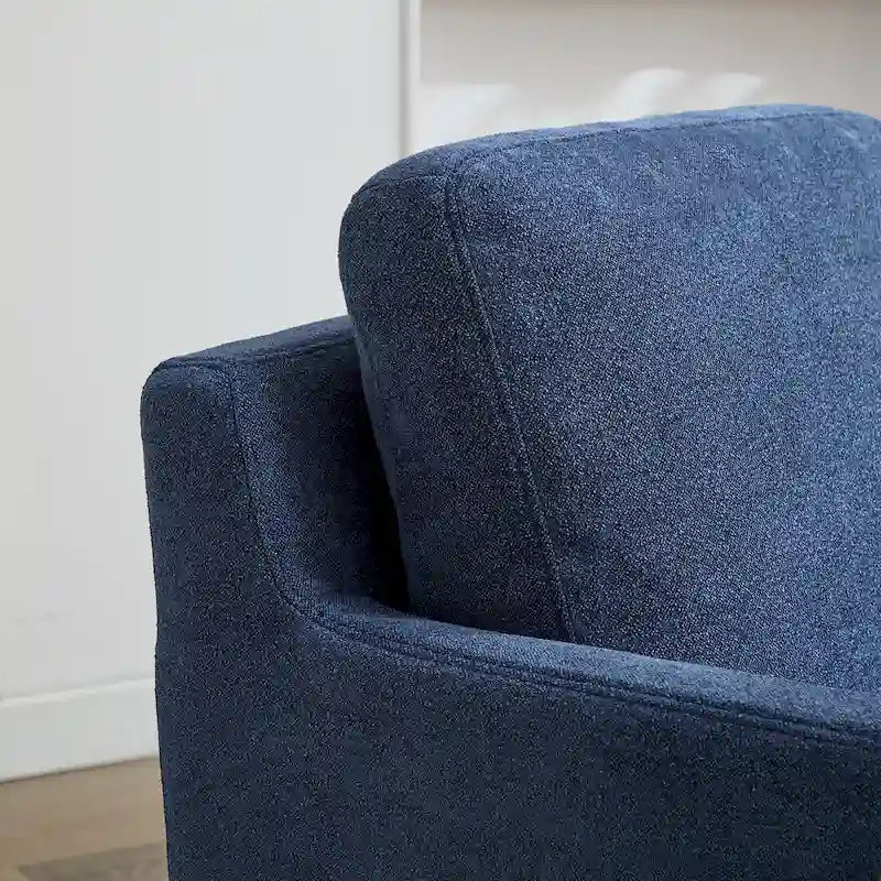 Fauteuil d'appoint pivotant à 360° Chenille avec dossier enveloppant et coussin amovible