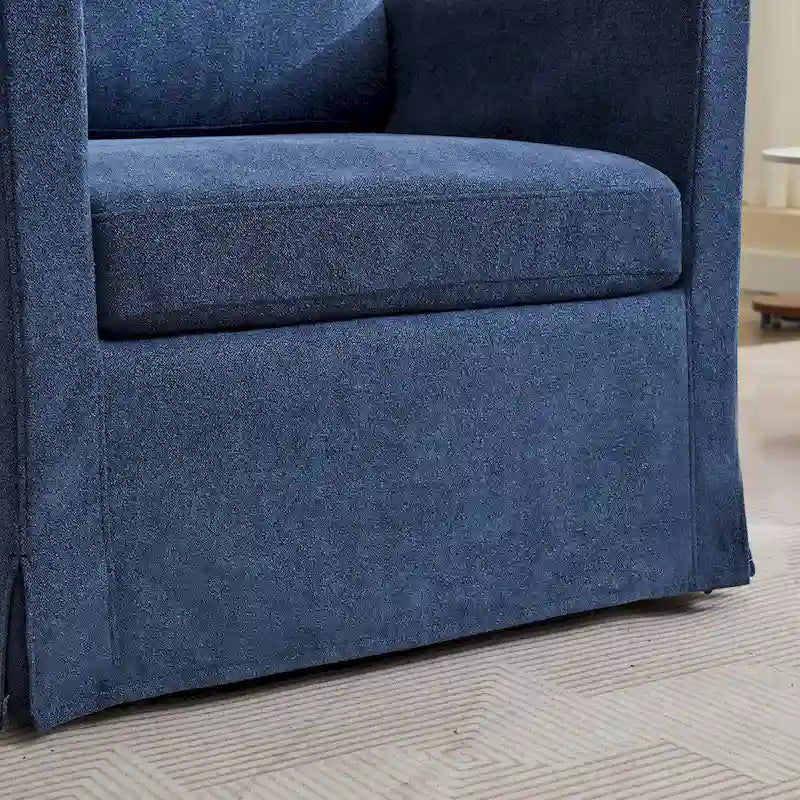 Fauteuil d'appoint pivotant à 360° Chenille avec dossier enveloppant et coussin amovible