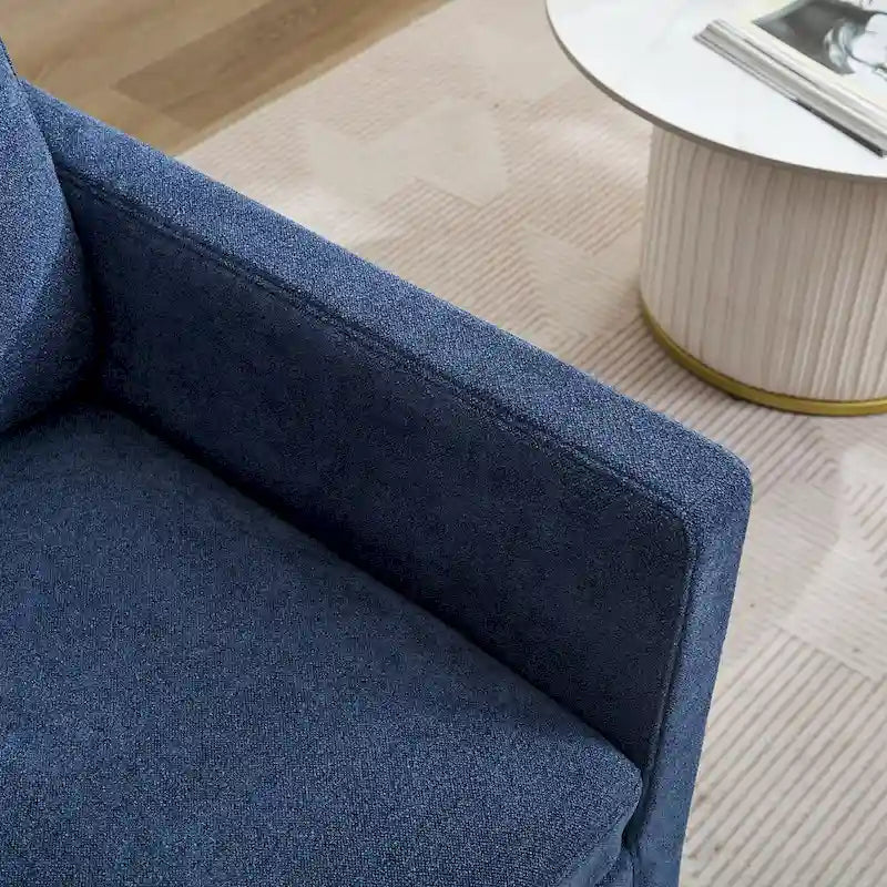 Fauteuil d'appoint pivotant à 360° Chenille avec dossier enveloppant et coussin amovible