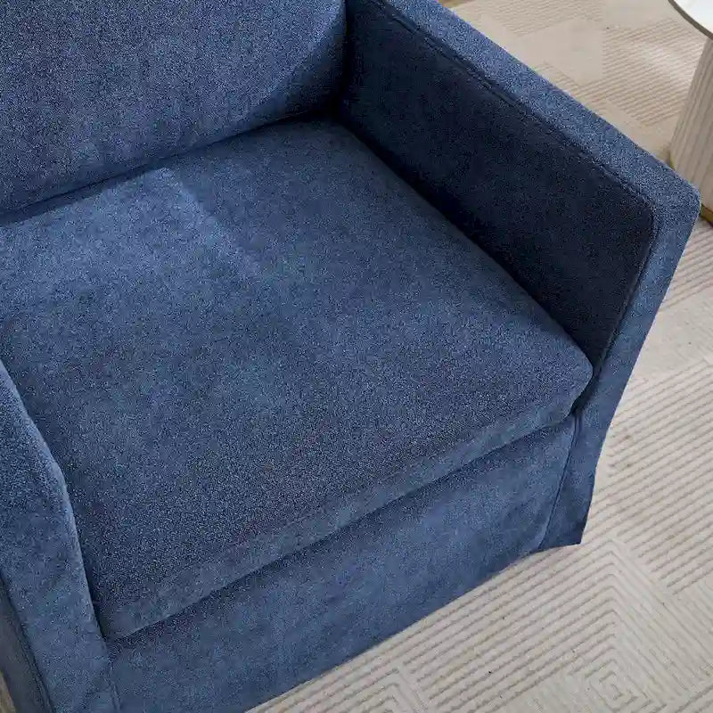 Fauteuil d'appoint pivotant à 360° Chenille avec dossier enveloppant et coussin amovible