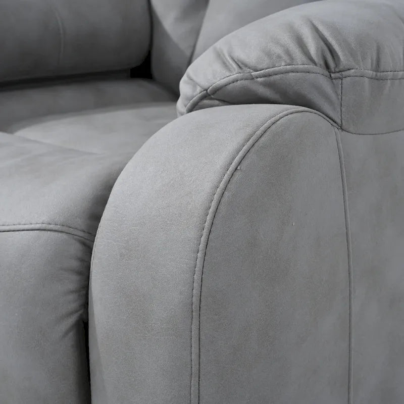 Fauteuil inclinable releveur avec télécommande, rembourrage épais, poche latérale, cadre robuste, tissu gris clair