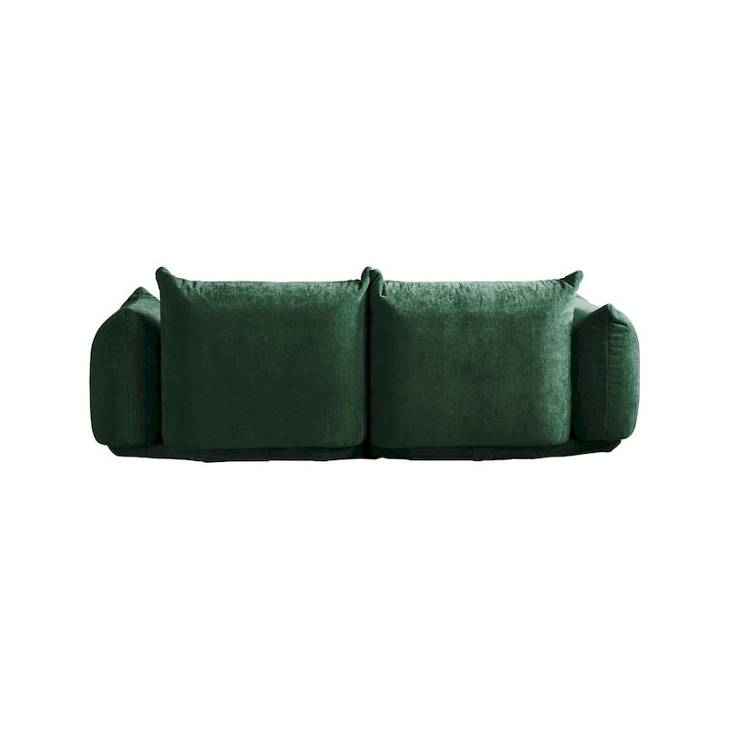 Canapé moderne avec coussins nuages surdimensionnés beige orange vert noir