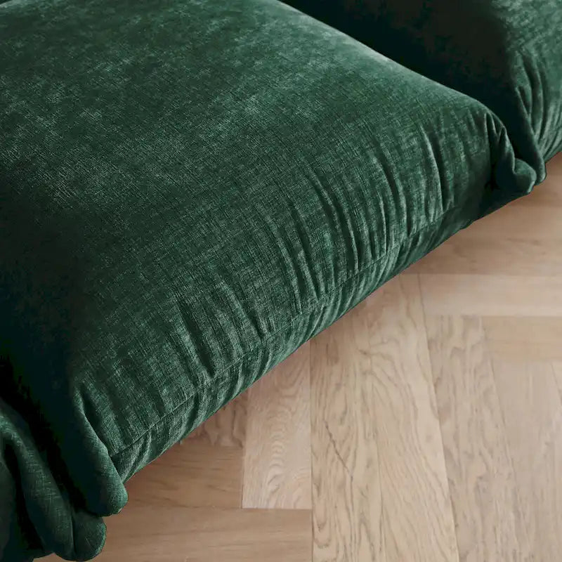 Canapé moderne avec coussins nuages surdimensionnés beige orange vert noir