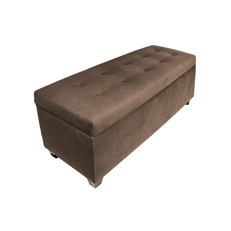 Banc de rangement en lin capitonné avec couvercle hydraulique