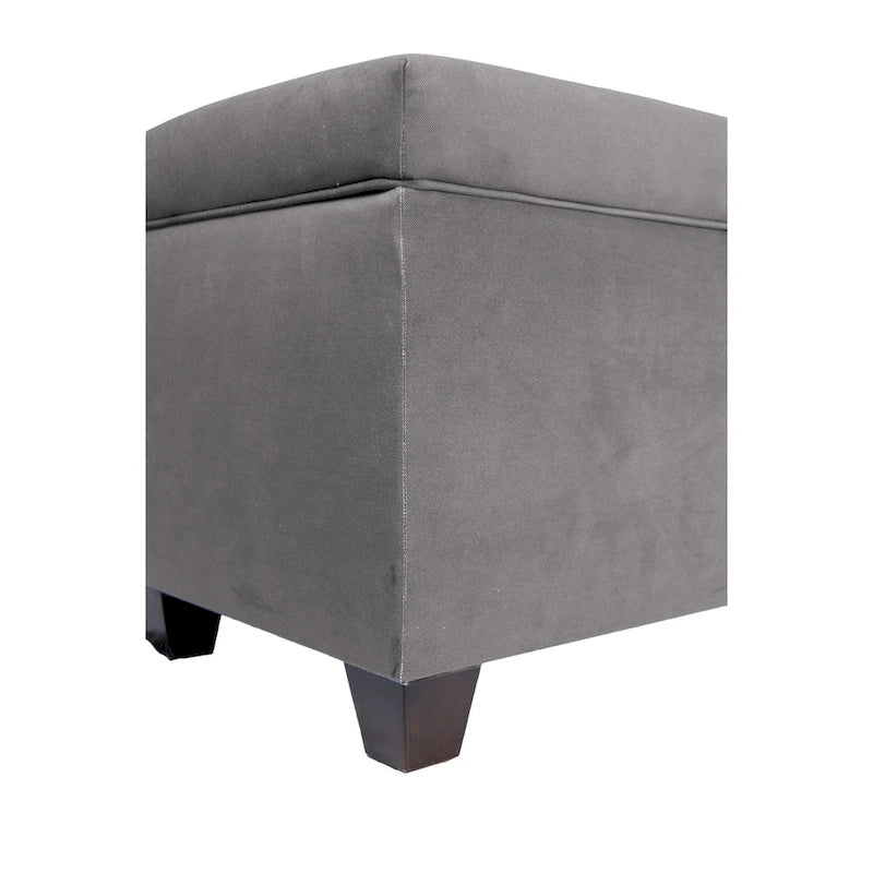 Banc de rangement en lin capitonné avec couvercle hydraulique