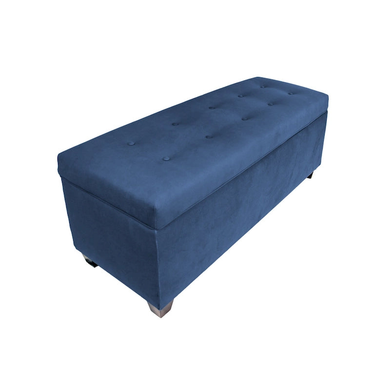 Banc de rangement en lin capitonné avec couvercle hydraulique