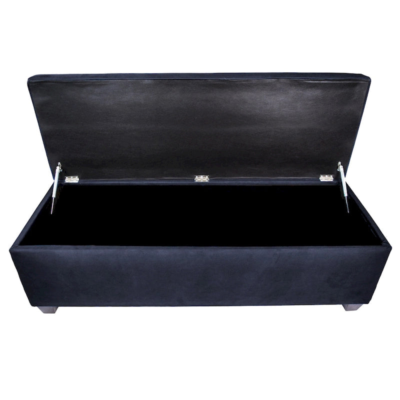 Banc de rangement en lin capitonné avec couvercle hydraulique