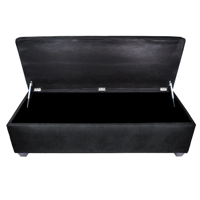 Banc de rangement en lin capitonné avec couvercle hydraulique
