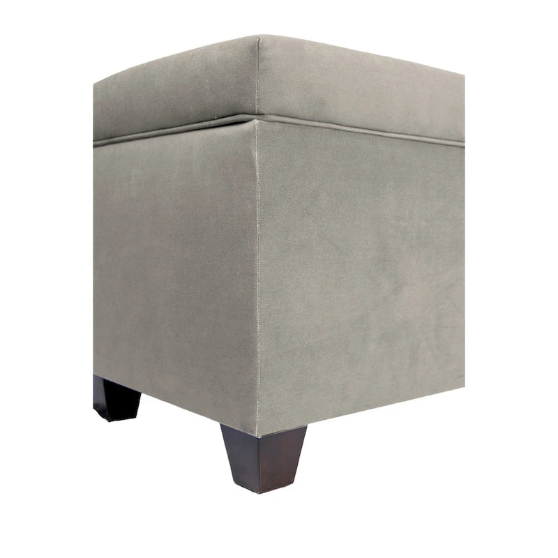 Banc de rangement en lin capitonné avec couvercle hydraulique