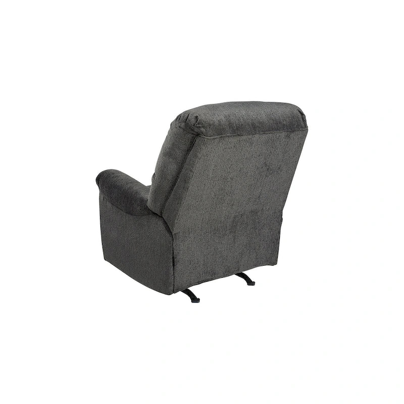 Fauteuil inclinable à bascule en tissu gris anthracite avec coussins en mousse haute résilience