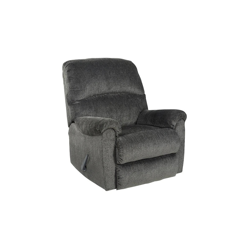 Fauteuil inclinable à bascule en tissu gris anthracite avec coussins en mousse haute résilience