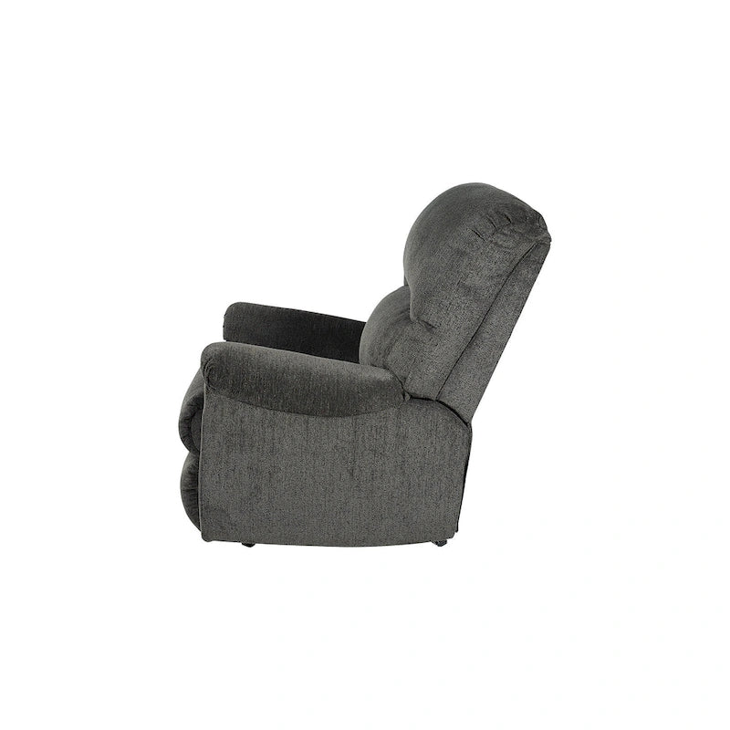 Fauteuil inclinable à bascule en tissu gris anthracite avec coussins en mousse haute résilience