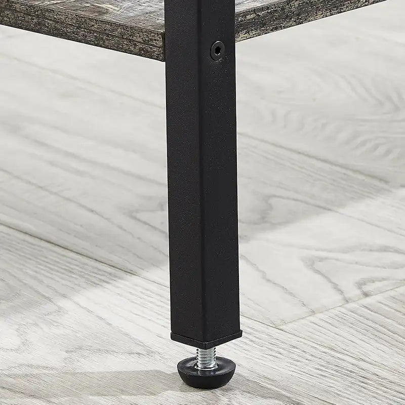 Table de chevet à 2 tiroirs avec station de charge, 2 ports USB, étagère ouverte, noire