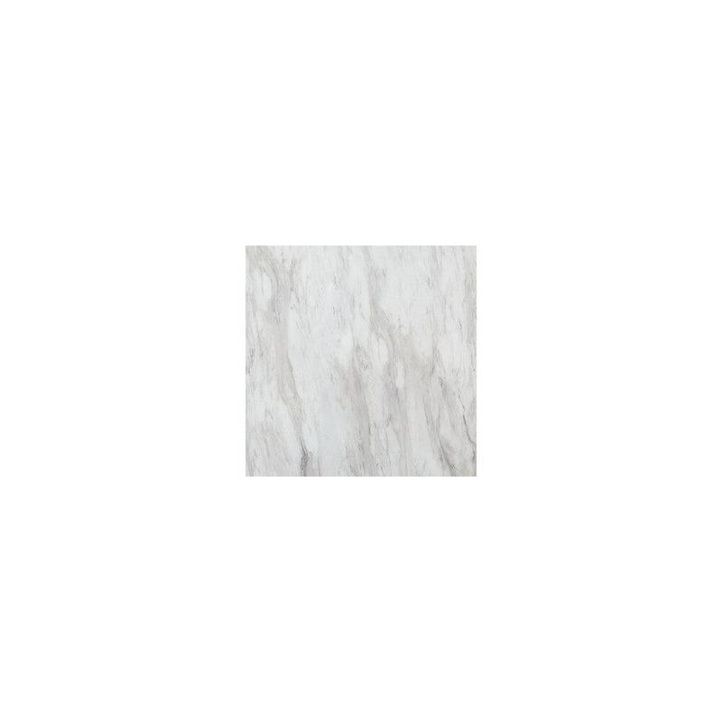 Table piédestal de hauteur comptoir ronde aspect marbre blanc noir