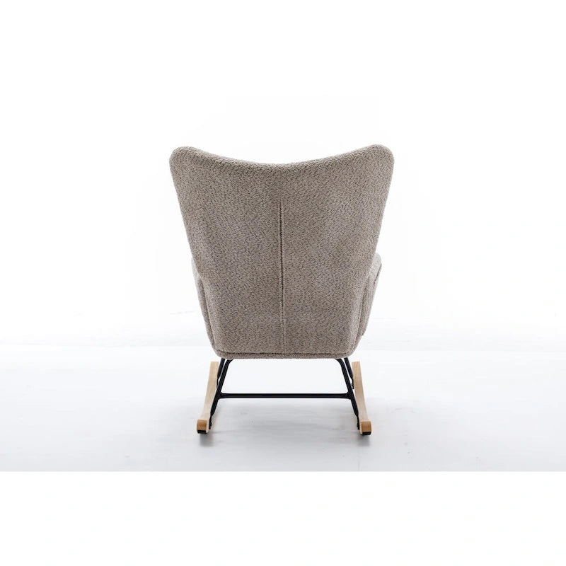 Fauteuil à bascule d'appoint capitonné patchwork avec dossier haut incurvé multicolore