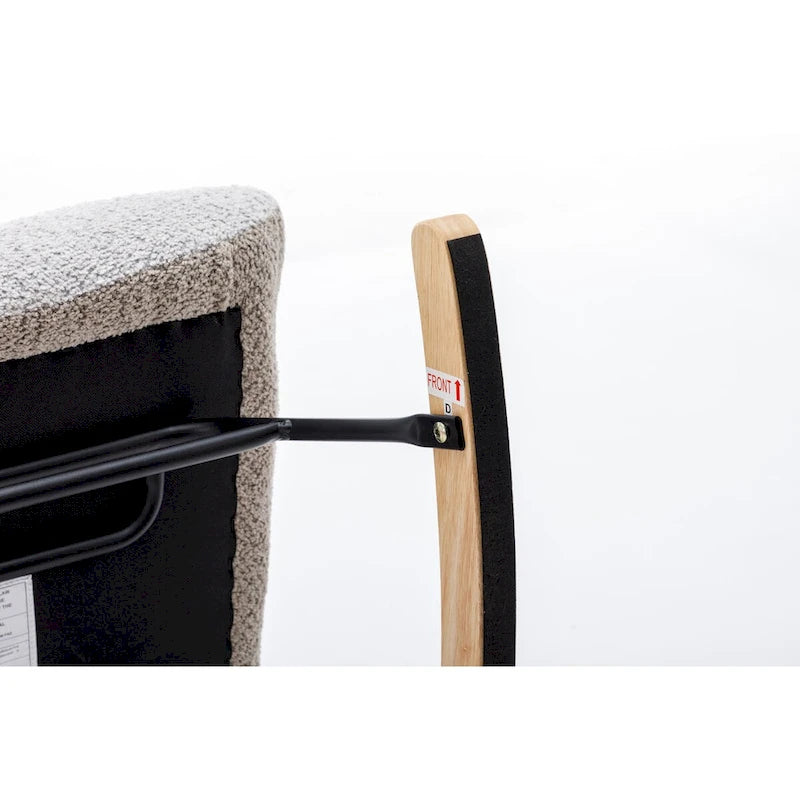 Fauteuil à bascule d'appoint capitonné patchwork avec dossier haut incurvé multicolore