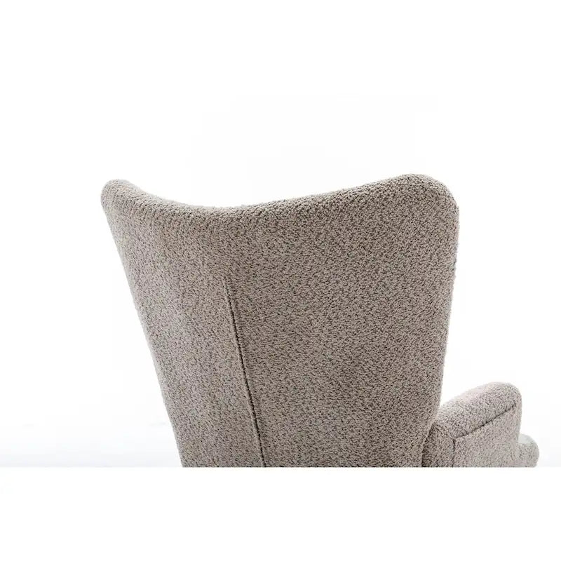 Fauteuil à bascule d'appoint capitonné patchwork avec dossier haut incurvé multicolore