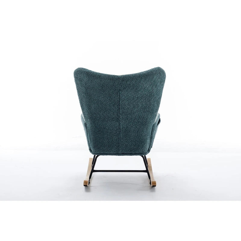 Fauteuil à bascule d'appoint capitonné patchwork avec dossier haut incurvé multicolore