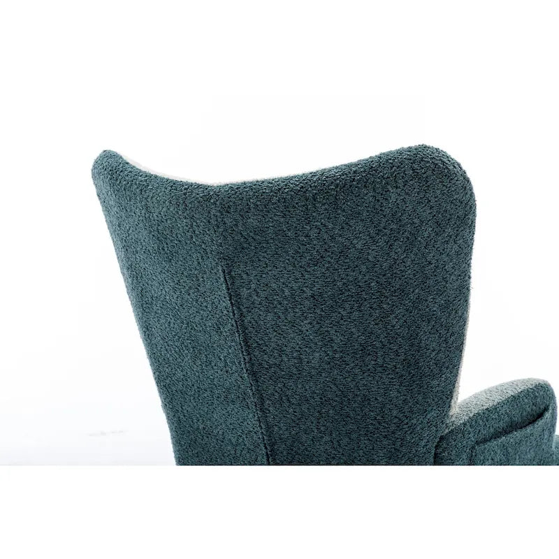 Fauteuil à bascule d'appoint capitonné patchwork avec dossier haut incurvé multicolore