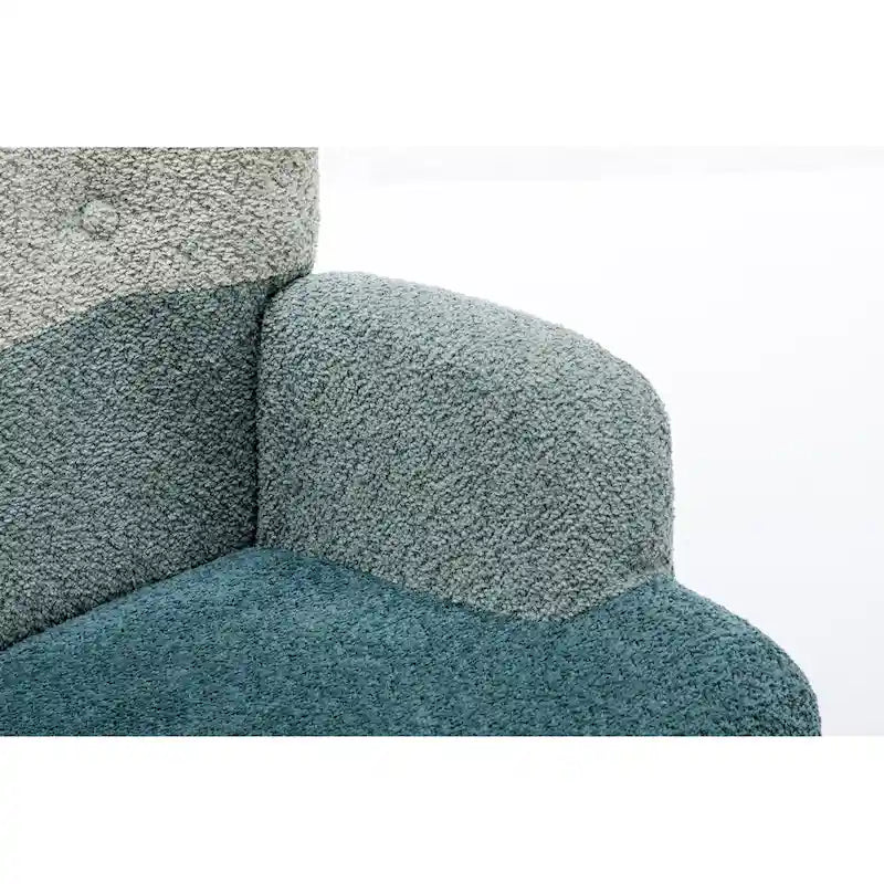 Fauteuil à bascule d'appoint capitonné patchwork avec dossier haut incurvé multicolore