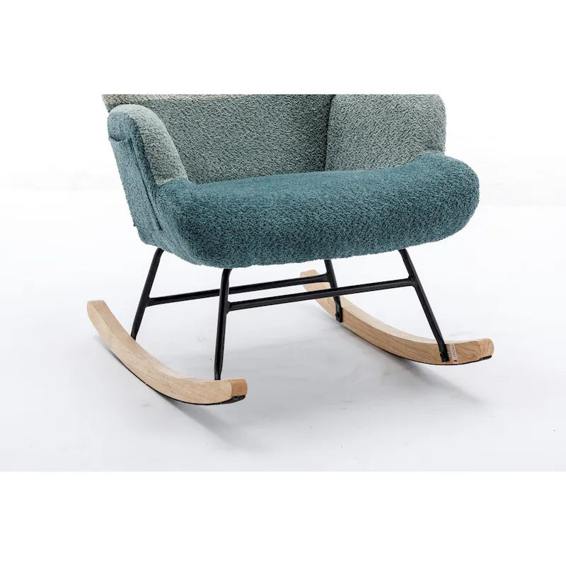 Fauteuil à bascule d'appoint capitonné patchwork avec dossier haut incurvé multicolore