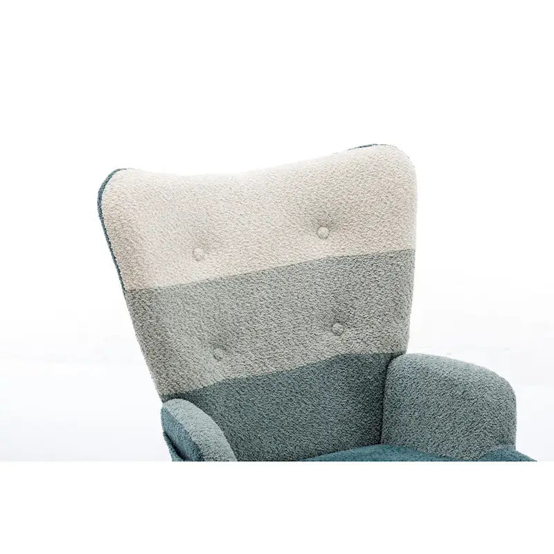 Fauteuil à bascule d'appoint capitonné patchwork avec dossier haut incurvé multicolore