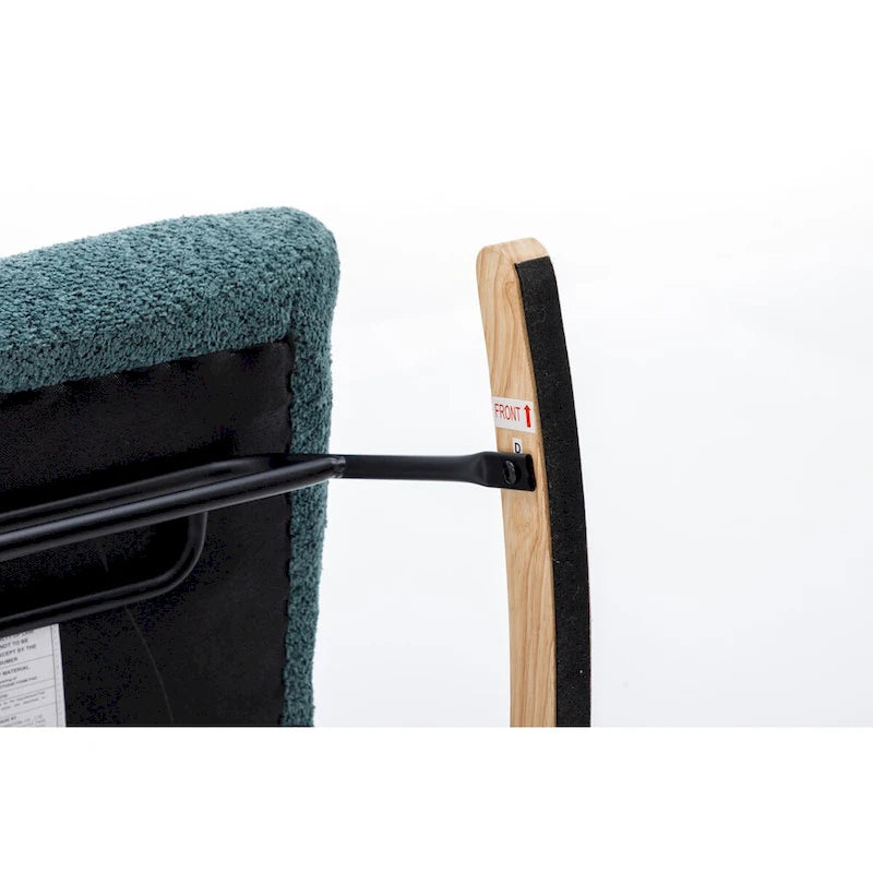 Fauteuil à bascule d'appoint capitonné patchwork avec dossier haut incurvé multicolore