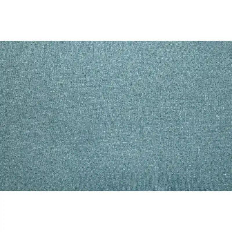 Canapé rond Aqua Blue Coastal avec accoudoirs, jupe sur mesure et oreillers décoratifs